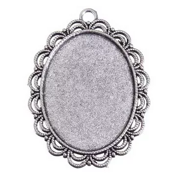 Основа под кабошон "Рамка с фестонами", цвет черненое серебро