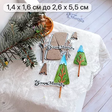 Нож "Сказка на Новый Год. Деревья со снежком", 2,6х5,5 см (ScrapMania)