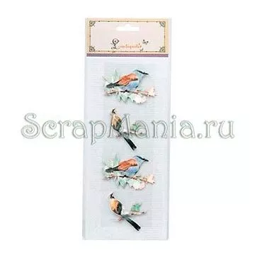 Набор объемных наклеек "Птички" (Lantiquite)