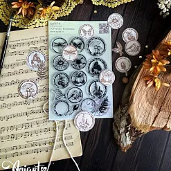 Штамп "Оттиски. Ботаника", 4,3х4,3 см (AgiArt)