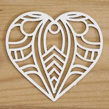 Украшение из чипборда "Сердце 13" (Просто небо)