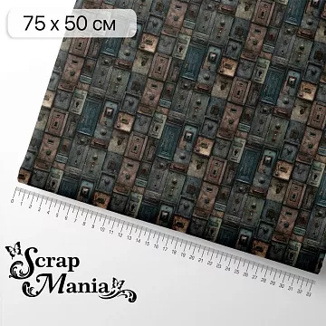 Отрез ткани 75х50 см "Старый архив. Замочные скважины" (ScrapMania)