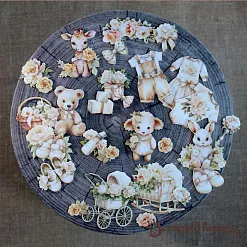 Набор высечек из ткани "Плюшевые малыши", 28 шт (ScrapMania)