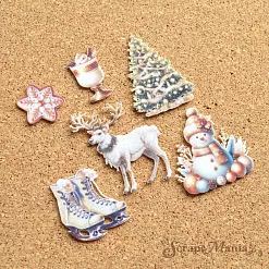 Набор тканевых высечек "Золотой Новый Год", 26 шт (ScrapMania)