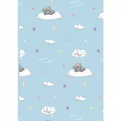Отрез ткани 50х55 см "Me to you. Мишки на подушке. Голубой" (Peppy)