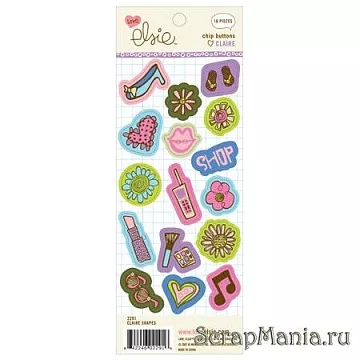 Набор пуговиц из чипборда "Claire shapes" (Ki Memories) Набор пуговиц из чипборда "Claire shapes" (Ki Memories)