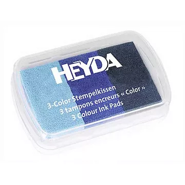 Штемпельная подушечка "Inc Pads 3 Colour" с чернилами на масляной основе, оттенки синего (Heyda)