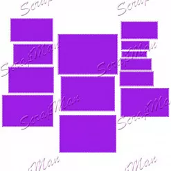 Набор ножей для вырубки "Прямоугольники со строчкой" (Scrapman)