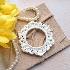 Акриловое украшение "Рамка круглая ажурная", 6,5х7 см (СкрапФлор)