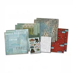 Набор бумаги 30х30 см с наклейками "Рыбак" (Karen Foster) Набор бумаги 30х30 см с наклейками "Рыбак" (Karen Foster)