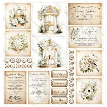 Бумага 30х30 см "White Roses. Обложка" (ScrapAndMe)