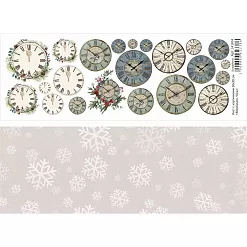 Лист с картинками 10х30 см "Воробушки. Часы" (ScrapMania)