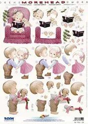 Аппликация бумажная вырубная "Пара, кресло, собака", А4 (Германия, G821106)