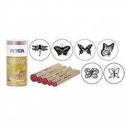 Набор резиновых штампов на деревянной основе "Бабочки" (Heyda)