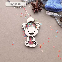 Шейкер "Новогодняя Ванилька. Мишка. Маленький", 3,7х6 см (ScrapMania)