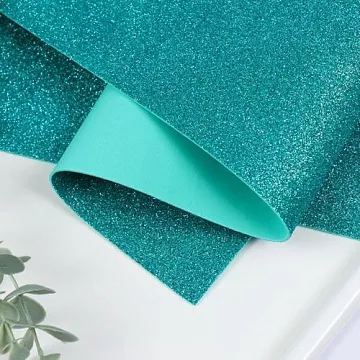 Лист фоамирана с глиттером 50х50 см "Бирюзовый", толщина 2 мм