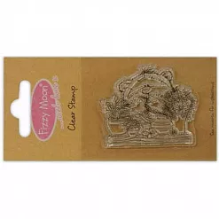 Штамп "Мишка разводит цветы" (Fizzy Moon)