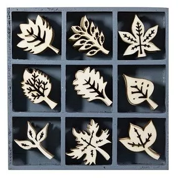 Набор деревянных украшений в коробочке "Листья" (Knorr Prandell)