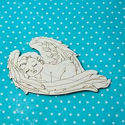 Украшение из чипборда "Спящий на крыльях ангелочек" (Рукоделушка) Украшение из чипборда "Спящий на крыльях ангелочек" (Рукоделушка)