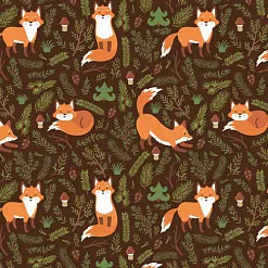 Отрез ткани 50х50 см "Лисички" (Forestory)