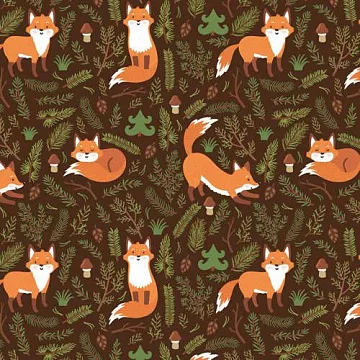 Отрез ткани 50х50 см "Лисички" (Forestory)