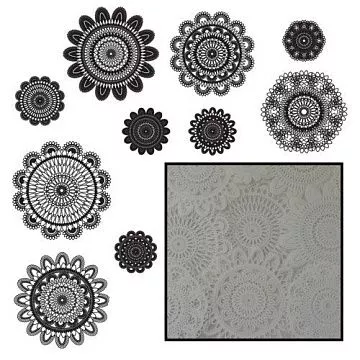 Набор украшений из ацетата "Кружевные салфетки" (Maya Road)