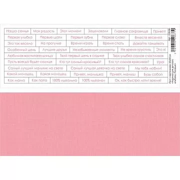 Лист с картинками 10х30 см "Надписи для детского альбома. Розовые" (ScrapMania)