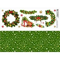 Лист с картинками 10х30 см "Новогодние венки" (ScrapMania)