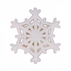 Пуговица пластиковая "Снежинка", цвет белый (Gamma) Пуговица пластиковая "Снежинка", цвет белый (Gamma)