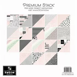 Набор бумаги 30х30 см с фольгированием "Posh and pink 1/2", 18 листов (DCWV)