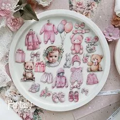 Набор тканевого чипборда "Мамино счастье 62", 26 шт (Fantasy)