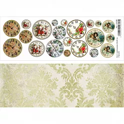 Лист с картинками 10х30 см "Часы 8" (ScrapMania)