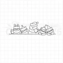 Штамп "Котята и снеговик", 12х3 см (Скрапклуб)