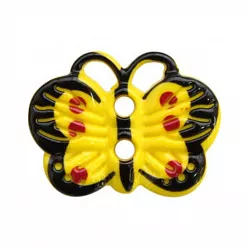 Пуговица пластиковая "Бабочка", цвет желтый Пуговица пластиковая "Бабочка", цвет желтый