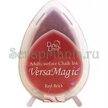Подушечка чернильная пигментная "капля" с эффектом мелка VersaMagic, размер 32х50мм, цвет пастельный кирпичный (Tsukineko)
