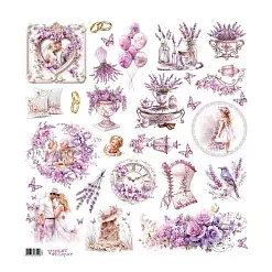 Бумага 30х30 см "Violet Whisper. Для вырезания. Картинки" (Margaret)