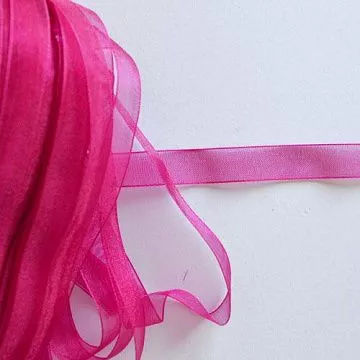 Лента из органзы "Фуксия", ширина 10 мм, длина 90 см (Ideal)