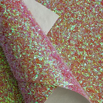 Отрез экокожи А4 "Люрекс. Фуксия"