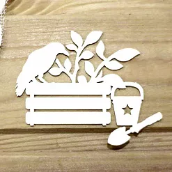 Украшение из чипборда "Ящик с ведром и лопаткой" (Просто небо)