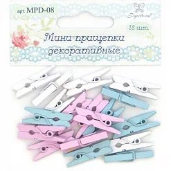 Набор деревянных прищепок "Белый, мятный, лавандовый" (Рукоделие)