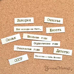 Набор высечек из бумаги "СССР. Надписи", 44 шт (ScrapMania)