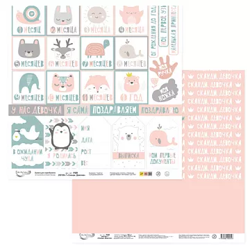 Бумага "Сканди. Девочка. Карточки" (Mr.Painter)