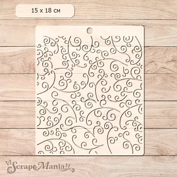 Трафарет 15х18 см "Волшебный снегопад. Завитки" (ScrapMania)