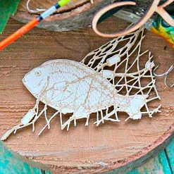 Украшение из чипборда "Рыба в сетях" (ScrapКрым)