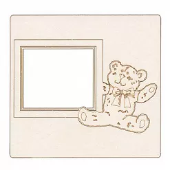 Украшение из чипборда "Рамка с мишкой" (Mr.Painter)