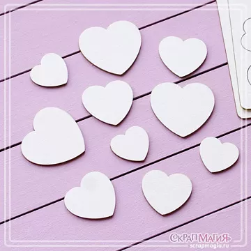 Заготовка для тиснения "Сердечки", 4х3,7 см (СкрапМагия)