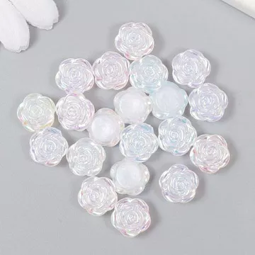 Набор акриловых украшений "Розочки перламутровые", 1,2 см, 20 шт (АртУзор)