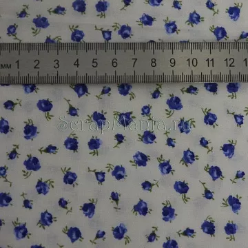 Отрез ткани "Маленькие синие розы" 50х110 см (Stoff)
