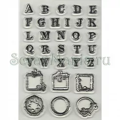 Набор штампов Scrappy Cat "Английский алфавит-античная монограмма" Набор штампов Scrappy Cat "Английский алфавит-античная монограмма"