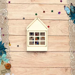 Чипборд "Имбирное Рождество. Шейкер. Дом с одним окном. Маленький" (ScrapMania)
